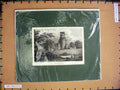 Original Old Antique Print C1880 View Ruins Middle Castle Salop England River