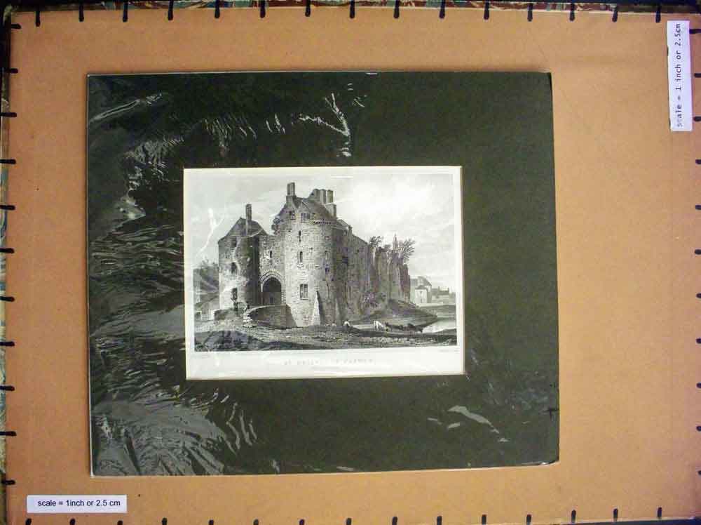 Original Old Antique Print C1880 St. Briavell'S Castle Gloucestershire England