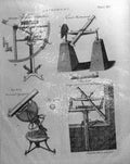 Original Old Antique Print Encyclopaedia Astronomy Transit Instrument Quadrant