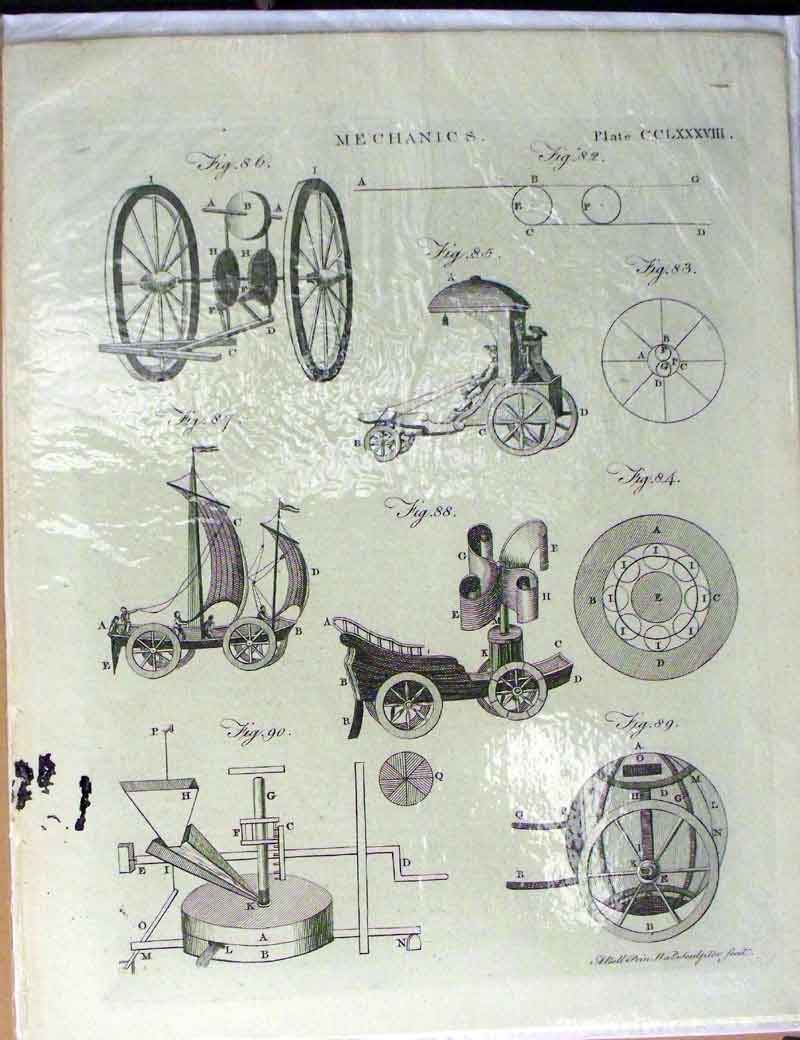 Original Old Antique Print Encyclopaedia C1779 Mechanics Instruments Diagrams