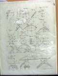 Original Old Antique Print Encyclopaedia Roofs Drawings Diagrams Shapes