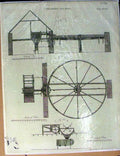 Original Old Antique Print Encyclopaedia Thrashing Machine Farming Diagrams