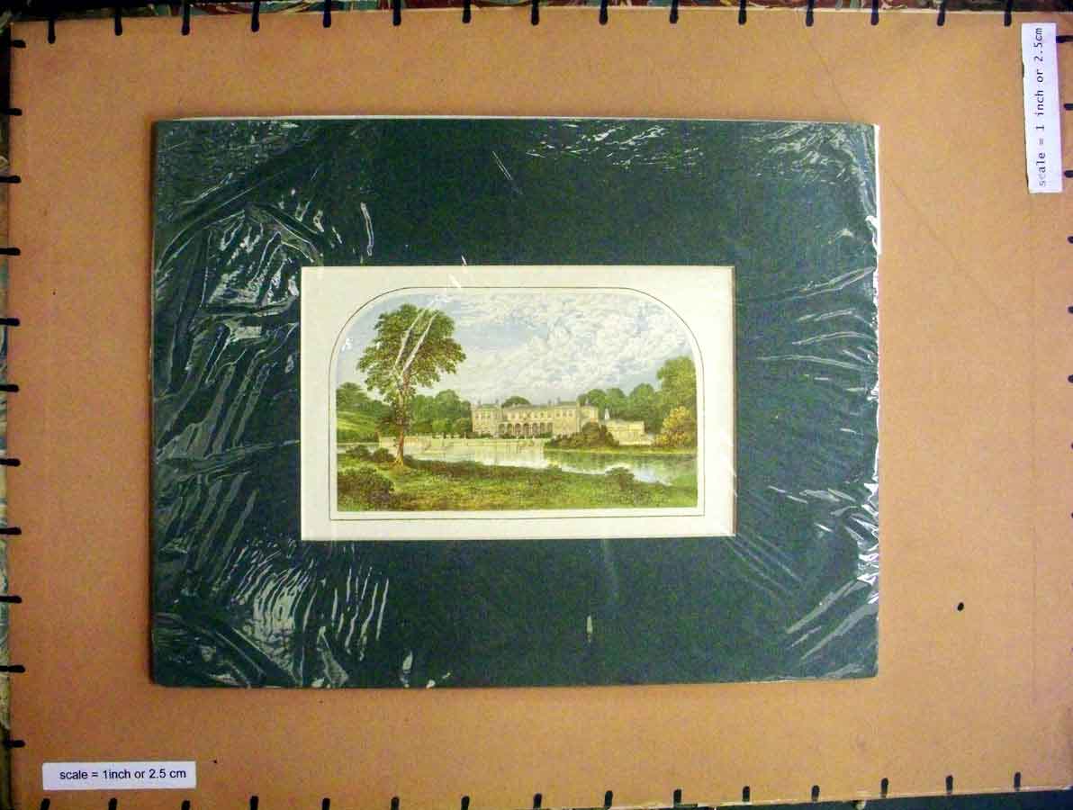 Original Old Antique Print C1910 Colour Mansion House Architecture 20th Century