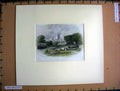 Old Antique Print Hand Coloured C1880 View Gloucester Town Church Trees 19th