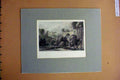 Original Old Antique Print Hand Coloured C1880 View Brig Doon Trees Bridge 19th
