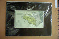 Original Old Antique Print Hand Coloured C1880 Map Durham England Yorkshire