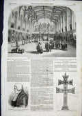 Old Antique Print Hague Palace King Holland Portrait Shadwell Cross 1850 19th