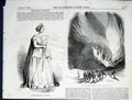Original Old Antique Print Fiorentini Majestys Theatre Graham Balloon Fire 1850