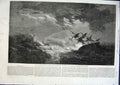 Old Antique Print Ship In Distress Burning Blue Light By Duncan 1863 Art 19th