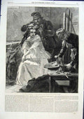 Original Old Antique Print La Toilette Des Morts By Ward 1863 Fine A Victorian