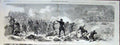 Original Old Antique Print Last Confed Stand At Manassas Civil War America 1863