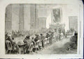 Original Old Antique Print Committee Mayors Parlour Townhall Manchestert 1863