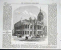 Original Old Antique Print New Town Hall Stratford Essex 1869 19th