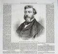 Original Old Antique Print Baron Leys Flemish Painter 1869 Portrait Victorian