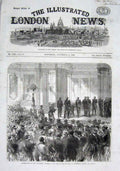 Original Old Antique Print King Belgians At Buckingham Palace 1869 Victorian