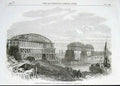 Original Old Antique Print Disaster On Rhine Nr Dusseldorf 1869 Germany 19th