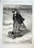 Original Old Antique Print Christmas Charities 1869 Fine Art By Pope Victorian
