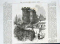 Original Old Antique Print Ruins Castle Ligny 1870 War France 19th