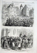 Original Old Antique Print Francis Tireurs Looking For Prussians Nr Paris 1870