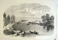 Original Old Antique Print River Meuse Town Sedan 1870 France 19th