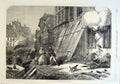 Original Old Antique Print Streets Strasbourg During Seige 1870 War Victorian