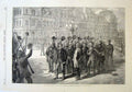 Original Old Antique Print Review National Guard By Provisional Government Paris