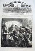 Original Old Antique Print Pour Les Blesses By Barnard 1870 Lyons 19th