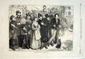 Original Old Antique Print Street Scene During Eclipse Sun 1870 19th