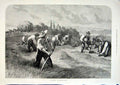 Original Old Antique Print Haymakers By Duncan 1875 Fine Art 19th