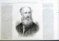 Original Old Antique Print Sir Frederick Arrow 1875 Portrait 19th