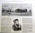 Original Old Antique Print Shabg Tung China & Portrait Pinwell 1875 Victorian