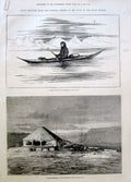 Original Old Antique Print Artic Sketches From Polar Regions 1875 Victorian