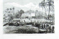 Old Antique Print Congo Exped Bridge Boats Over Creek Chengo 1875 Africa 19th