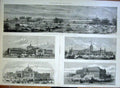 Original Old Antique Print Ohiladelphia Exhibition 1875 Buildings Victorian