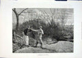 Original Old Antique Print Short Cut By Ashto 1876 Country Walk 19th