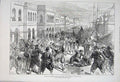 Old Antique Print Riot Turkish Gendarmes & Christians Constantinople 1876 19th