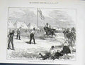 Original Old Antique Print Athletic Sports Wimbledon 1876 19th