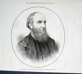 Old Antique Print Rev Alexander M#'Auly President Wesleyan Methodist 1876 19th