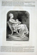 Original Old Antique Print Le Berceuse By Dalou 1876 Mother & Child Victorian
