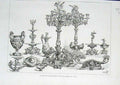 Original Old Antique Print Siviler Gilt Dinner Service For Mikado Japan 1876