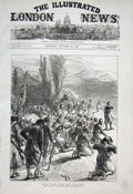 Original Old Antique Print War In Servia: Evening Prayer After Battle 1876 19th
