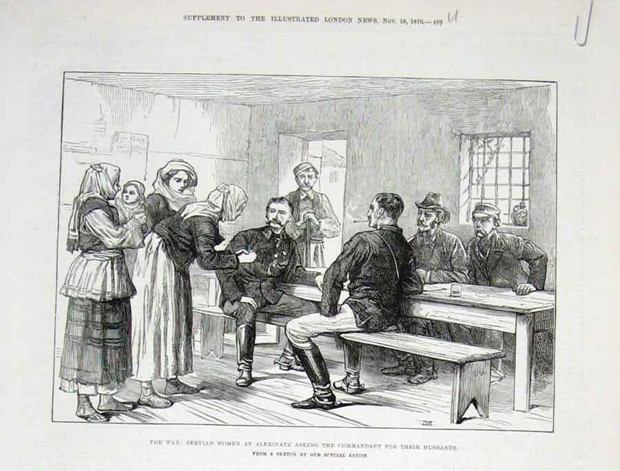 Old Antique Print Servians Dancing The Kolo Asking For Husbands At Alexi