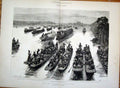 Original Old Antique Print Aruwimi River Battle Stanley Africa 1878 Victorian