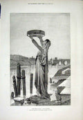 Original Old Antique Print Le Roux Pall Mall France Vestal Tuccia 1878 Victorian