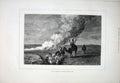 Original Old Antique Print Asia Steppes Storm Camel Sheep 1878 19th