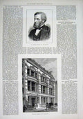 Old Antique Print Palmer Mp Reading Portrait Walbrook Liberal London 1878 19th