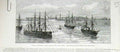 Original Old Antique Print Suez Canal Indian Ship Bengal Oriflame 1878 19th