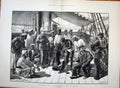 Original Old Antique Print Stanley Africa Hms Industry Overend Ship 1878 19th