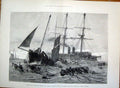 Original Old Antique Print Grosser Kurfurst Folkestone German Ironclads Ship