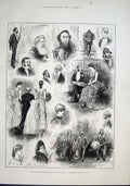 Original Old Antique Print Lord Mayor'S London Ball At Guildhall 1882 Victorian